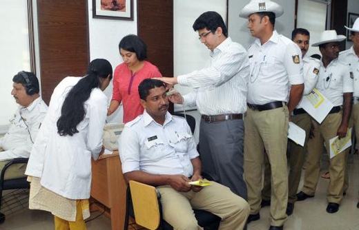 Traffic police checked for hearing issues